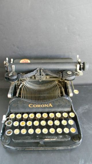 Antique Corona Personal Writing Machine - Portable Typewriter From 1921 photo