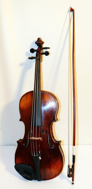 19th Century German Stradivarius Cremonensis Reproduction Inlaid Violin 4/4 photo