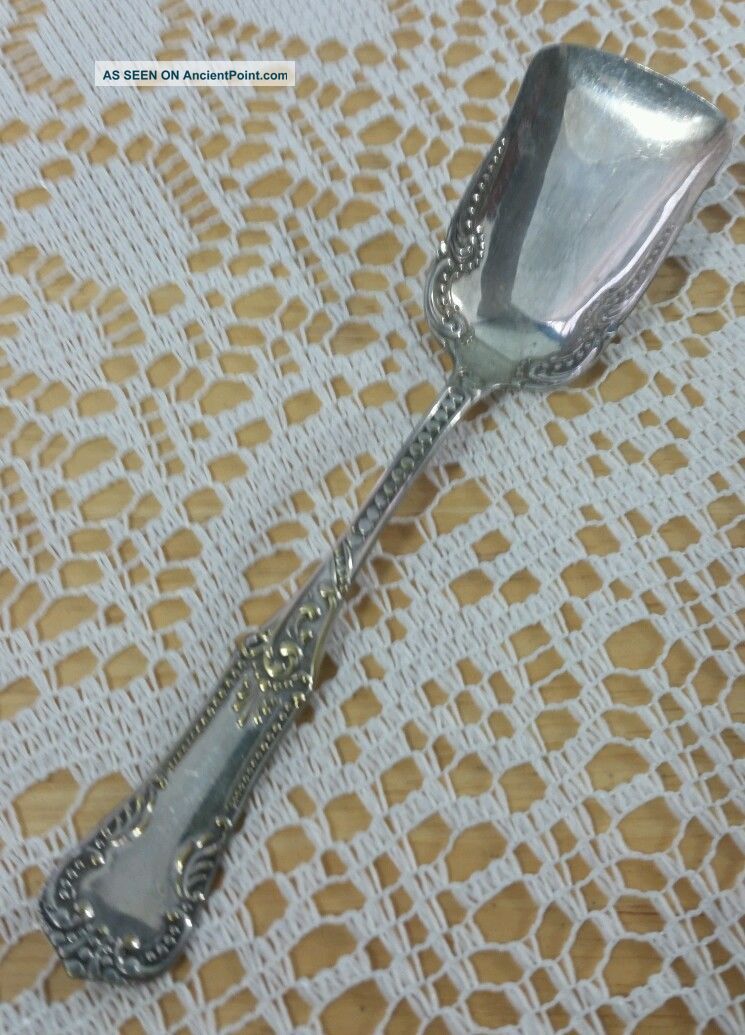 Rare Extra Coin Silver Plate Antique 1906 Orient Pattern Sugar Spoon/ Shovel Flatware & Silverware photo