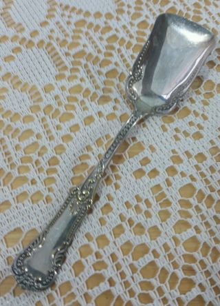 Rare Extra Coin Silver Plate Antique 1906 Orient Pattern Sugar Spoon/ Shovel photo