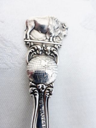 Vintage Pan - American Exposition 1901 Sterling Silver Buffalo Souvenir Spoon photo