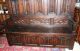 Antique French Gothic Carved Oak Bench / Gun Cabinet 1800-1899 photo 1