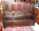 Antique French Gothic Carved Oak Bench / Gun Cabinet 1800-1899 photo 2