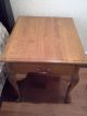 Vintage Table Oak Queen Anne End,  Side With Drawer Usa Unknown photo 5