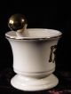 Pharmacy And Country Store Advertising Mortar & Pestle White & Gold Antique Mortar & Pestles photo 1