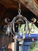 Antique 1920 ' S Achitectual Wrought Iron By Hand Chandelier Victorian Patina Chandeliers, Fixtures, Sconces photo 10