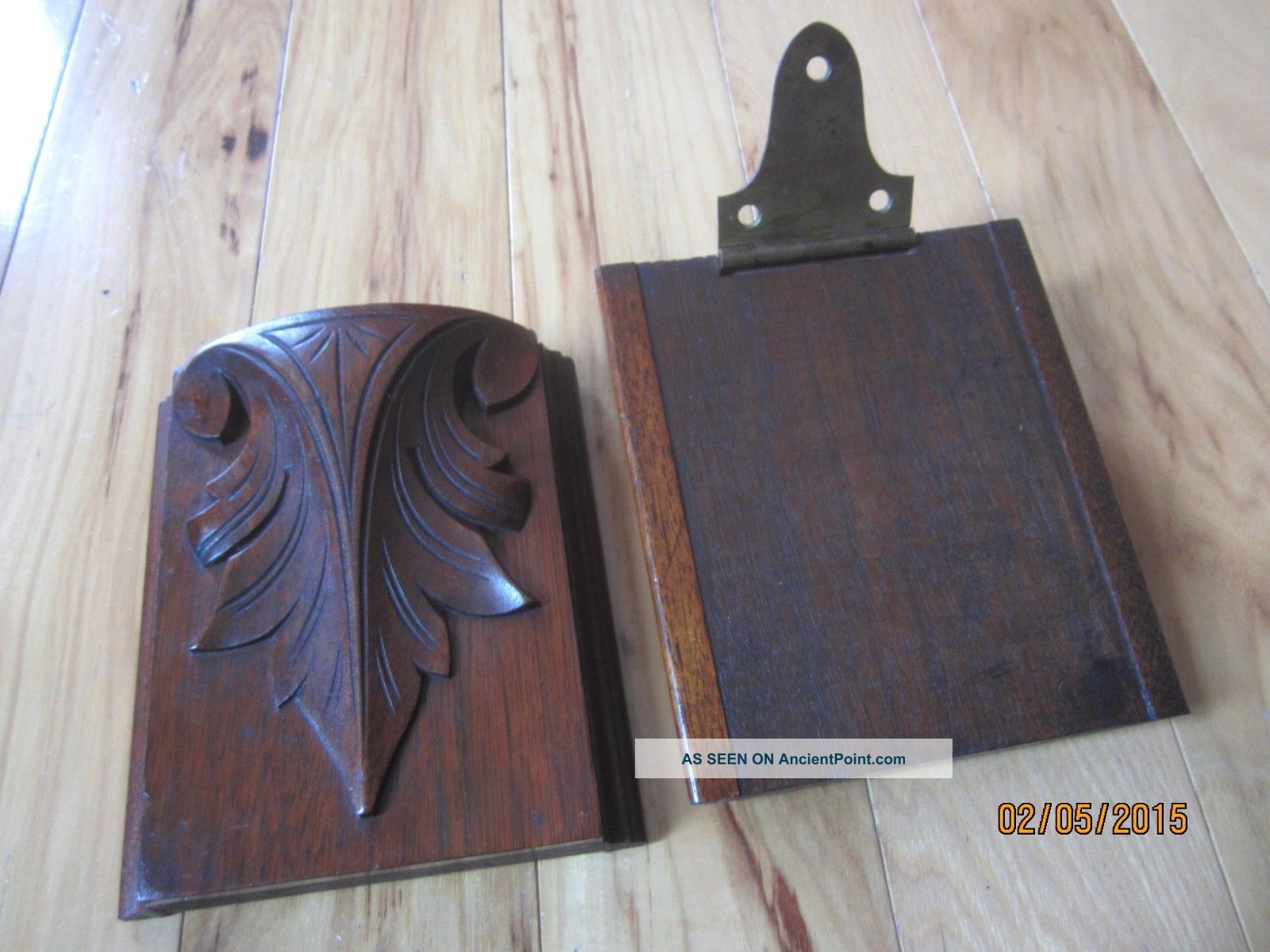 Carved Walnut Brass Flip Down Piano Candle Holder Victorian Oil Lamp Stand Shelf Other Antique Woodenware photo