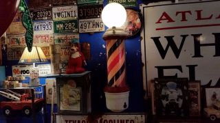 Very Rare Antique Vintage Beardsley Windup Barber Pole photo