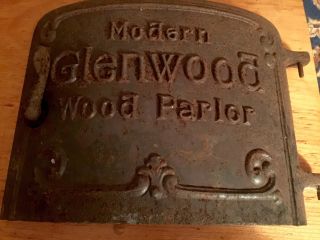 Vintage Cast Iron Wood Burning Parlor Stove Front Door 1908? Glenwood photo