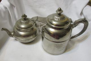 Antique/vintage Silver Plated Copper Coffee/teapot Rochester Stamping Ny photo
