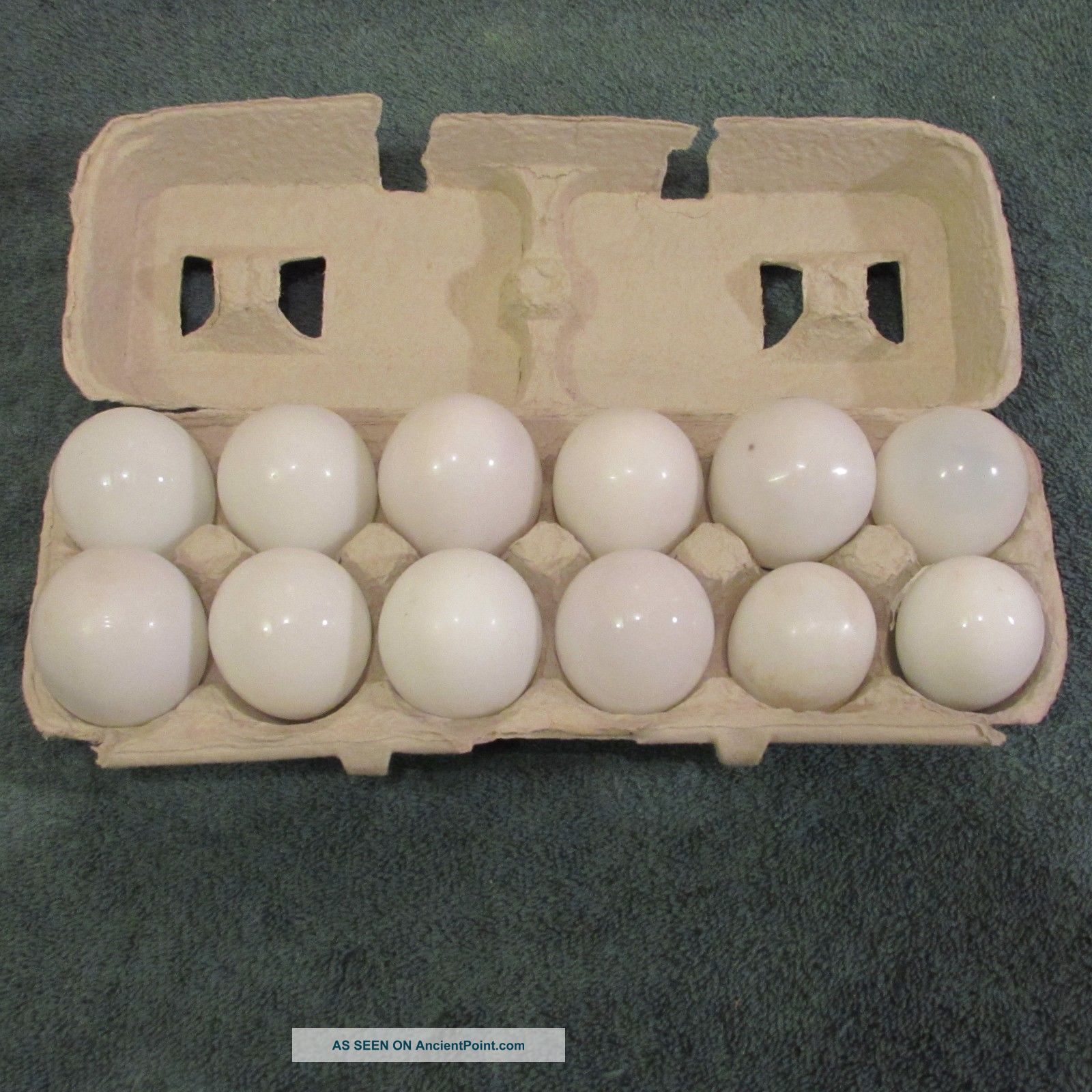 12 Antique Blown Glass Eggs Primitives photo