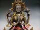 Vintage Tibet Silver Copper Gilt Tibetan Buddhism Statue - - Buddha Buddha photo 4