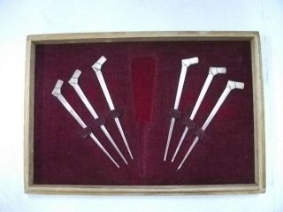 The Confectionery Toothpick Of Japanese Silver.  Design Of The Knot.  6sets. photo