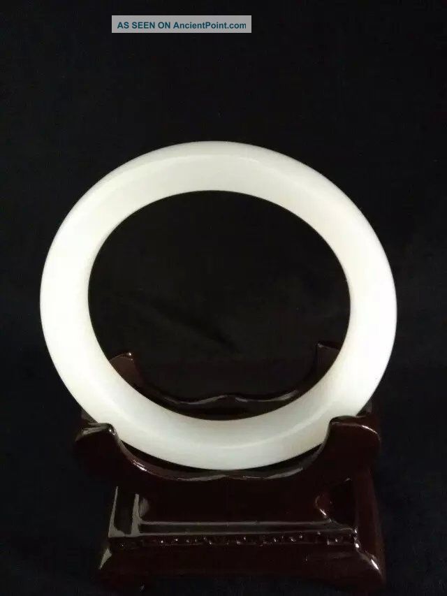 China ' S Rare Natural Fine White Hetian Jade Hand - Carved Bracelet 62 Mm Necklaces & Pendants photo