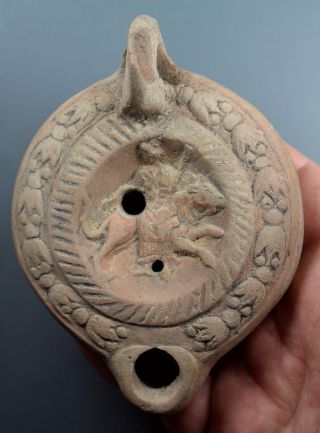 Europa And The Bull,  Terracotta Oil Lamp,  Roman Imperial,  Early 2.  Century A.  D. photo