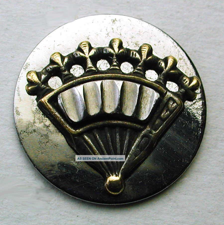 Antique Button Brass & Steel Fan On Steel Disc Design Buttons photo