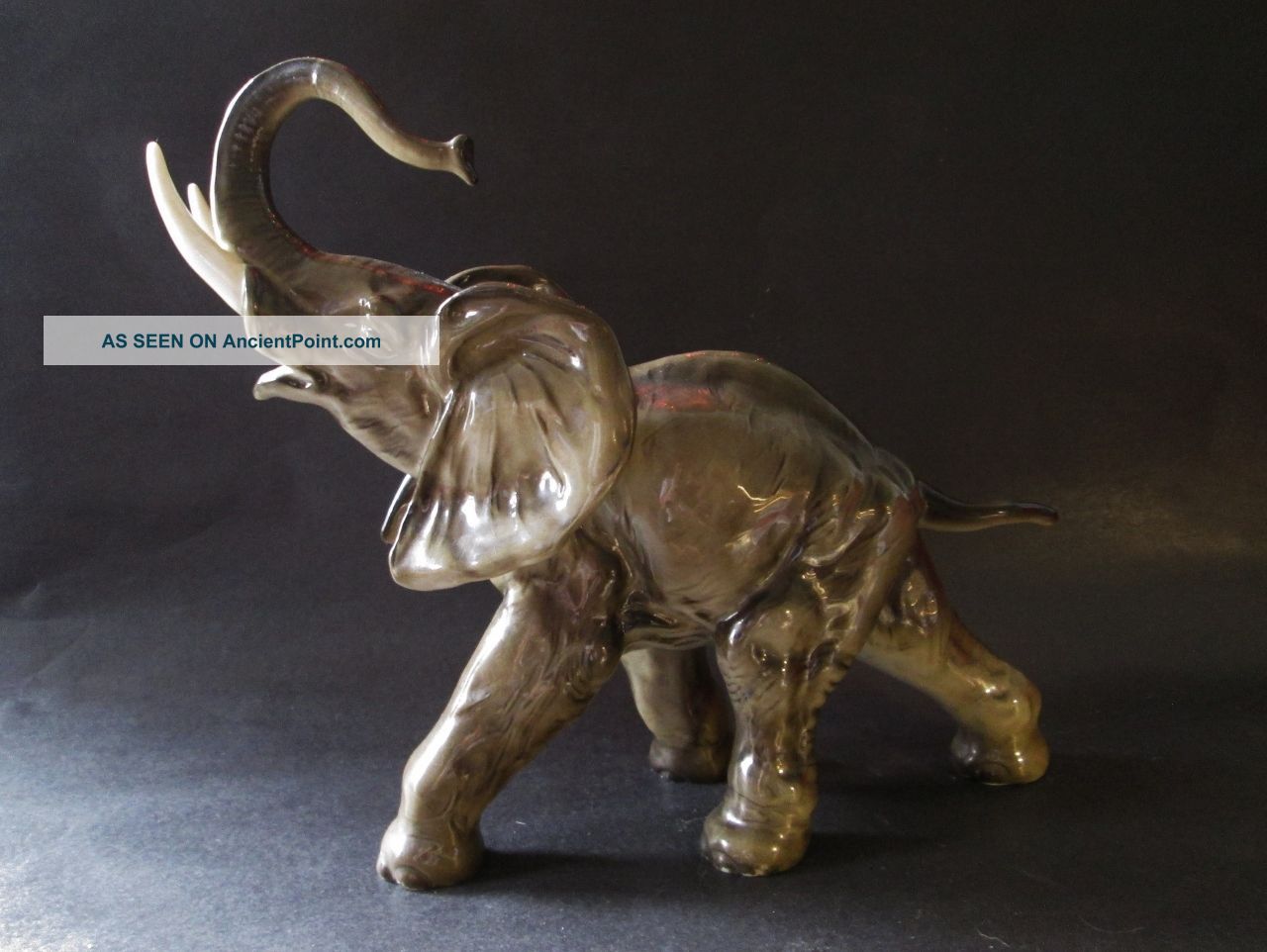 Large Hutschenreuther Selb Germany Porcelain Elephant Sculpture Old Vintage Figurines photo