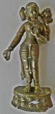 1850s Indian Antique Hand Crafted Engraved Brass Lady Figurine Metalware photo 3