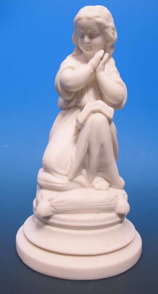 Antique Chalkware Child Angel Puti Praying With Bible Figurine Sculpture 2 Yqz photo