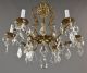 Spanish Brass & Crystal Chandelier C1950 Vintage Antique French Style Ornate Chandeliers, Fixtures, Sconces photo 1