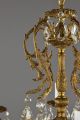 Spanish Brass & Crystal Chandelier C1950 Vintage Antique French Style Ornate Chandeliers, Fixtures, Sconces photo 4