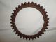 Antique Primitive Heavy Cast Iron Planter Toothed Gear Wheel Ring Steampunk Primitives photo 1