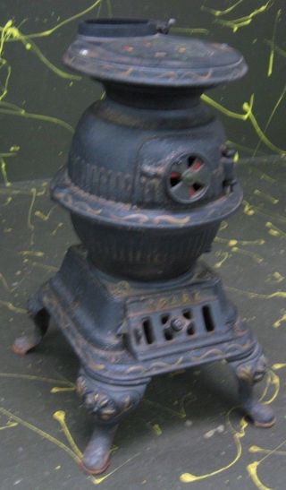 Spark Small Salesman ' S Sample Cast Iron Pot Belly Coal Stove Grey Iron Mt.  Joy photo