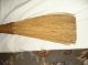 Vintage Antique Whisk Straw Broom Wood Handle Farmhouse Fireplace Hearth Hearth Ware photo 2