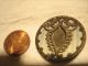 Antique Celluloid In Brass Rim Bud Scrolls Twinkle Border Button Buttons photo 1