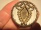 Antique Celluloid In Brass Rim Bud Scrolls Twinkle Border Button Buttons photo 5