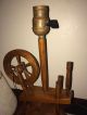 Old Spinning Wheel Table Lamp Vg Cond.  Everything Great Lamps photo 3