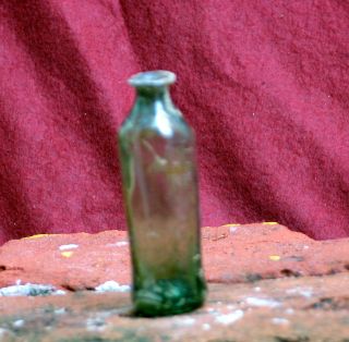 Quality 17th.  Century Green Glass Medicin Bottle,  Found In Amsterdam photo