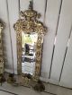 Exquisite Heavy Early 1900s Brass Wall Sconces Beveled Mirror Fish Top Mirrors photo 3