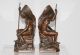 Antique Jennings Brothers Bronze Native American With Spear Bookends J.  B.  2245 Metalware photo 3