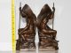 Antique Jennings Brothers Bronze Native American With Spear Bookends J.  B.  2245 Metalware photo 6