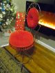 Vintage Vanity Stool Seat Bench Chair Button Tufted Red Velvet Cushions Regency Post-1950 photo 1