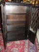 English Oak Leaded Glass Bookcase / Display Cabinet. 1900-1950 photo 4