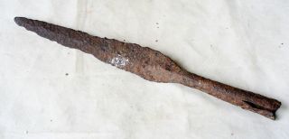 Antique Ancient Roman Artifact - Iron Spear Head - 12  - Metal Detecting Found photo