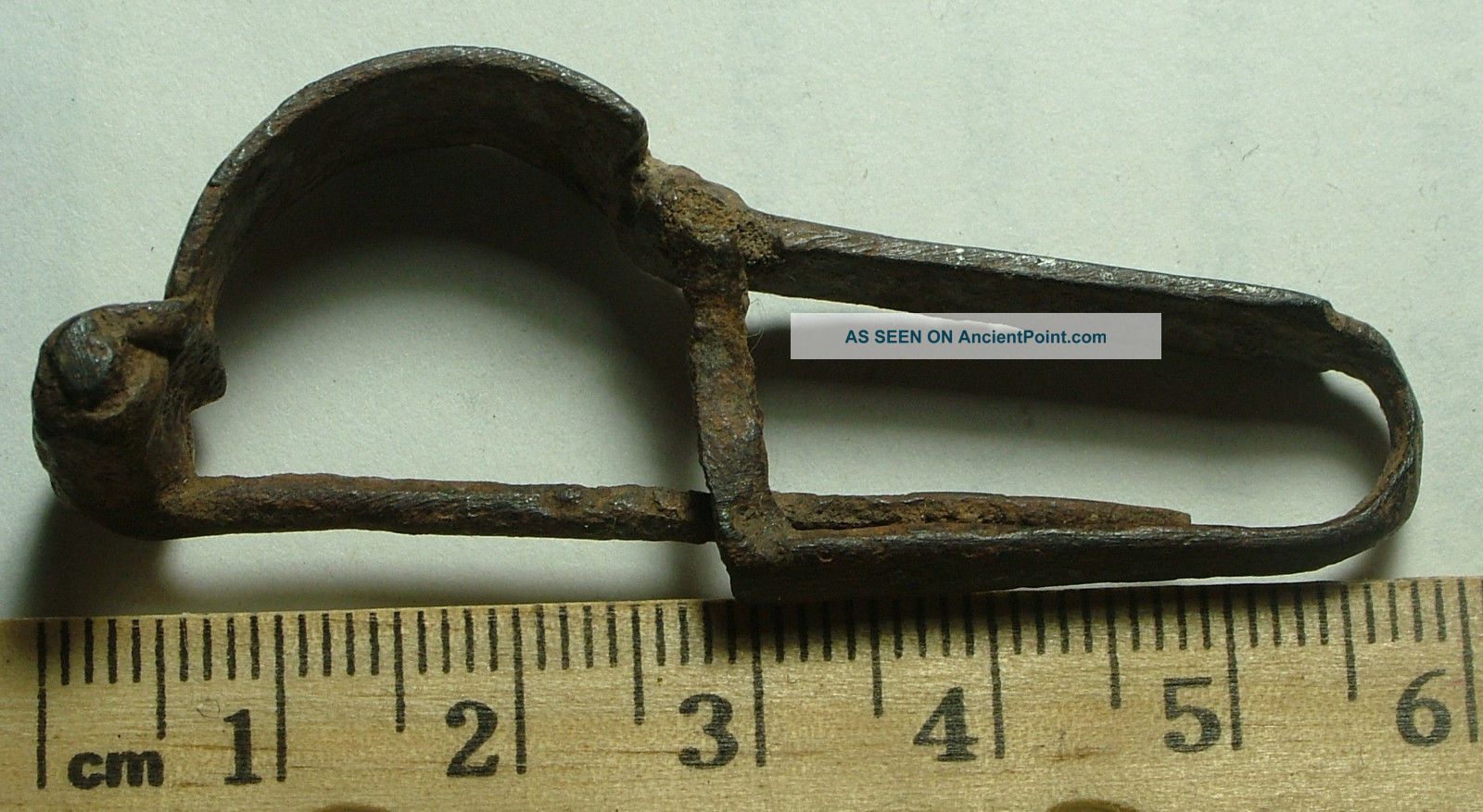 Rare Ancient Roman Iron P Shaped Tied Foot Fibula Brooch Artifact 4c Ad Roman photo