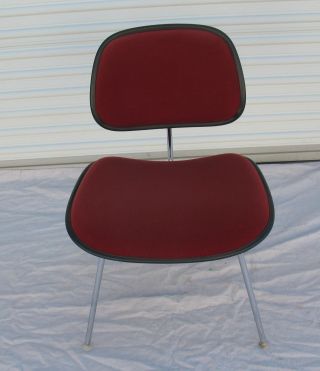 Midcentury Modern Fabric Padded Miller Eames Dcm Dining Chair 1 photo