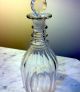 Antique Early Regency 19th C 3 Ring Crystal Decanter Fancy Stopper,  2 Available Decanters photo 1