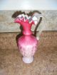 Victorian Herringbone Peachblow Satin Glass Ruffled Rim Vase Mt Washington 19thc Vases photo 4