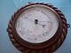 Oak Rope - Twist Aneroid Barometer C1890 Nicely Carved Looks Good But Not Other Maritime Antiques photo 2