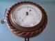 Oak Rope - Twist Aneroid Barometer C1890 Nicely Carved Looks Good But Not Other Maritime Antiques photo 4