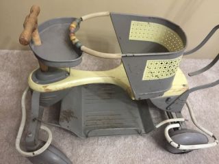 Vintage Antique 1940 ' S Gray & Yellow Taylor Tot Stroller W/ Fenders photo