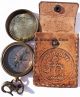 Boy Scouts Brass Compass With Leather Case. Compasses photo 3