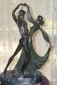 Vintage Art Deco Bronze Sculpture By Demetre Chiparus Tango Dancers Marble Base Art Deco photo 1