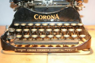Antique Corona No.  3 Folding Portable Typewriter W/carrying Case photo