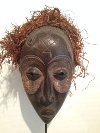 Angola: Tribal Finely Crafted African Mask From The Chokwe. photo