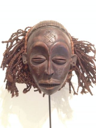 Angola: Old Tribal African Mask From The Chokwe. photo